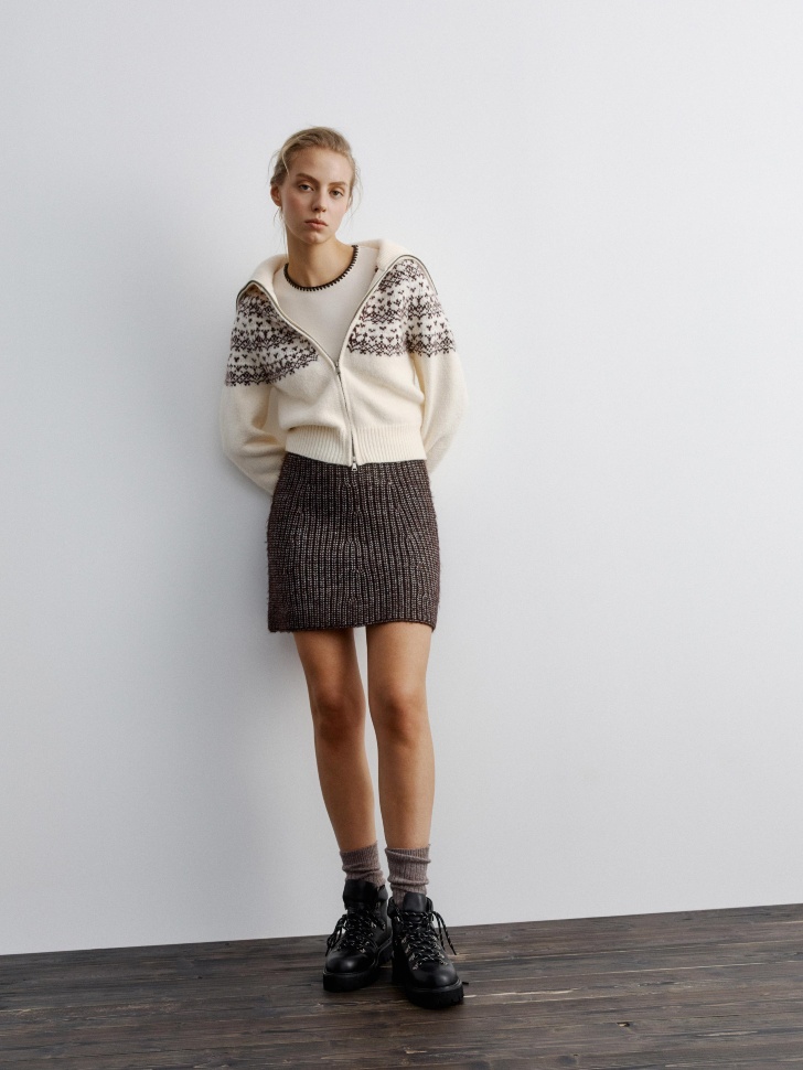 вязаная мини юбка с содержанием шерсти 4610517182432 фотография