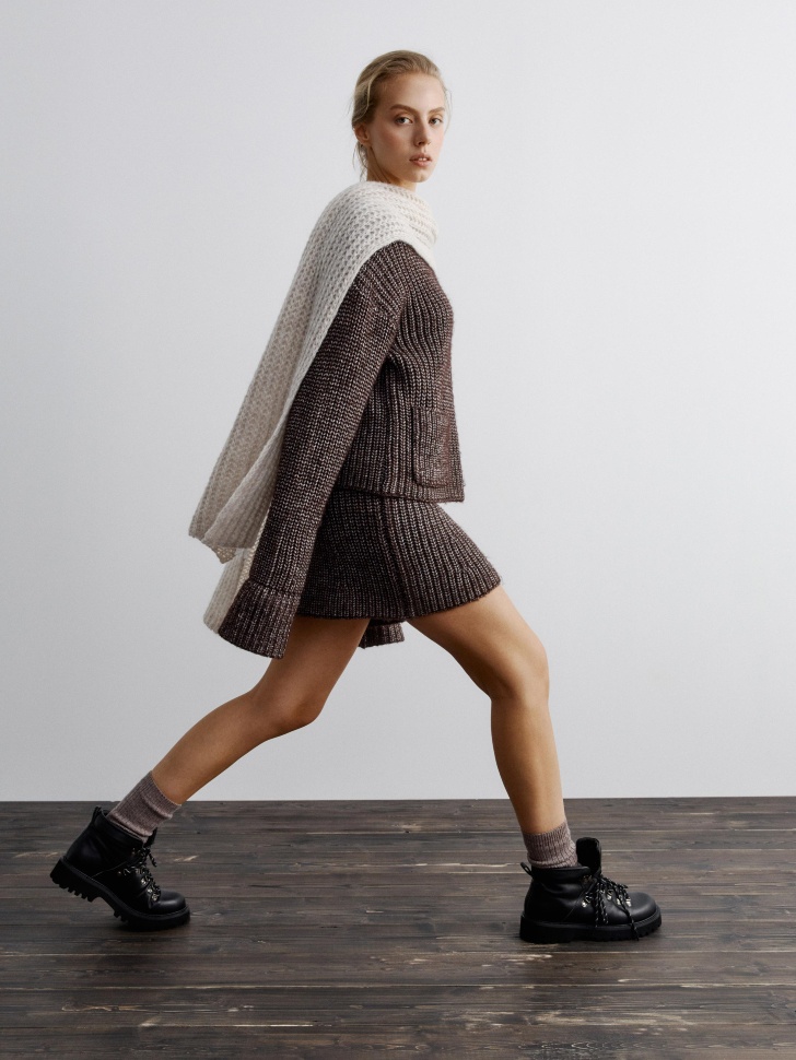 вязаная мини юбка с содержанием шерсти 4610517182432 в интернет магазине