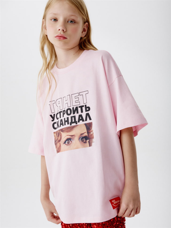 футболка оверсайз для девочек из коллекции  x мосфильм 4680798753058 фотография