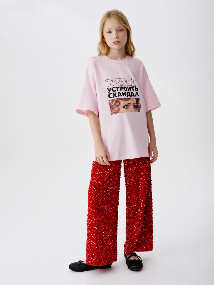 футболка оверсайз для девочек из коллекции  x мосфильм 4680798753058 по акции
