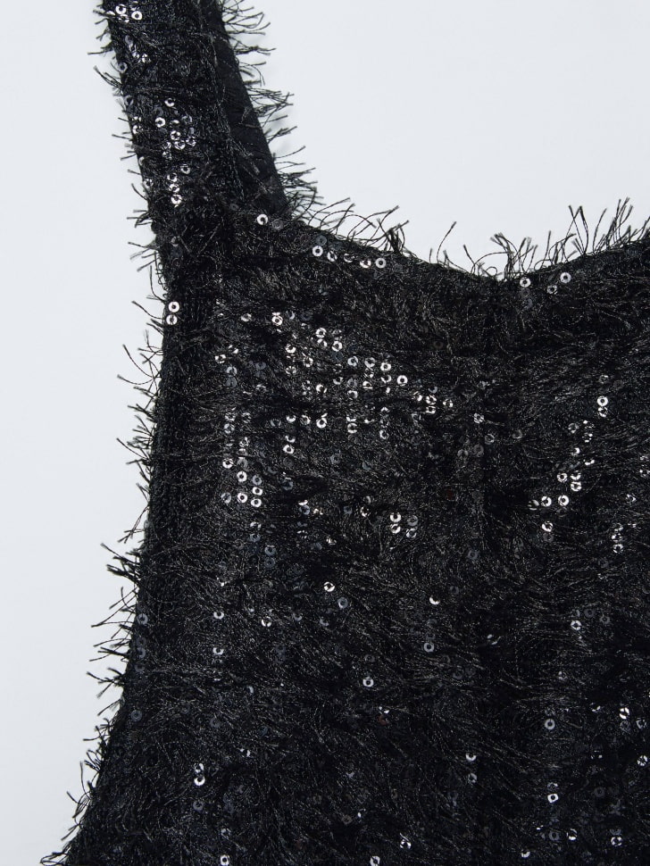 пушистый комбинезон с пайетками для девочек 4680798724539 в интернет магазине