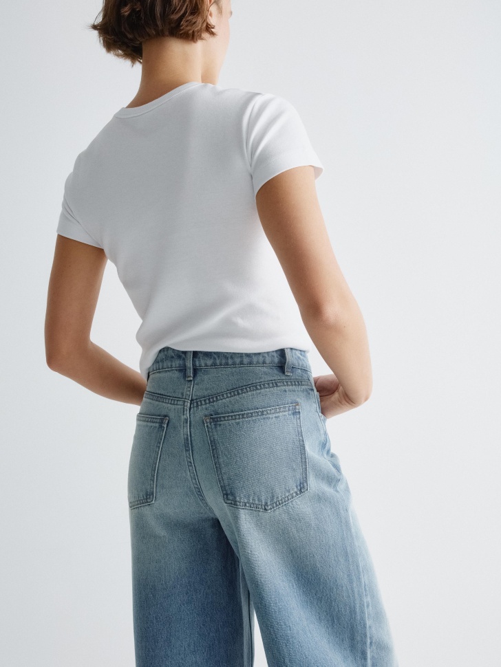 джинсы boyfriend из хлопка спереди