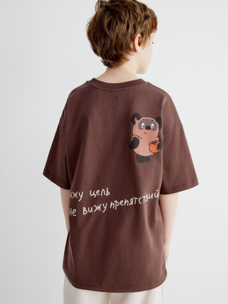 Футболка оверсайз Sela x Союзмультфильм, коричневый, арт. 35098