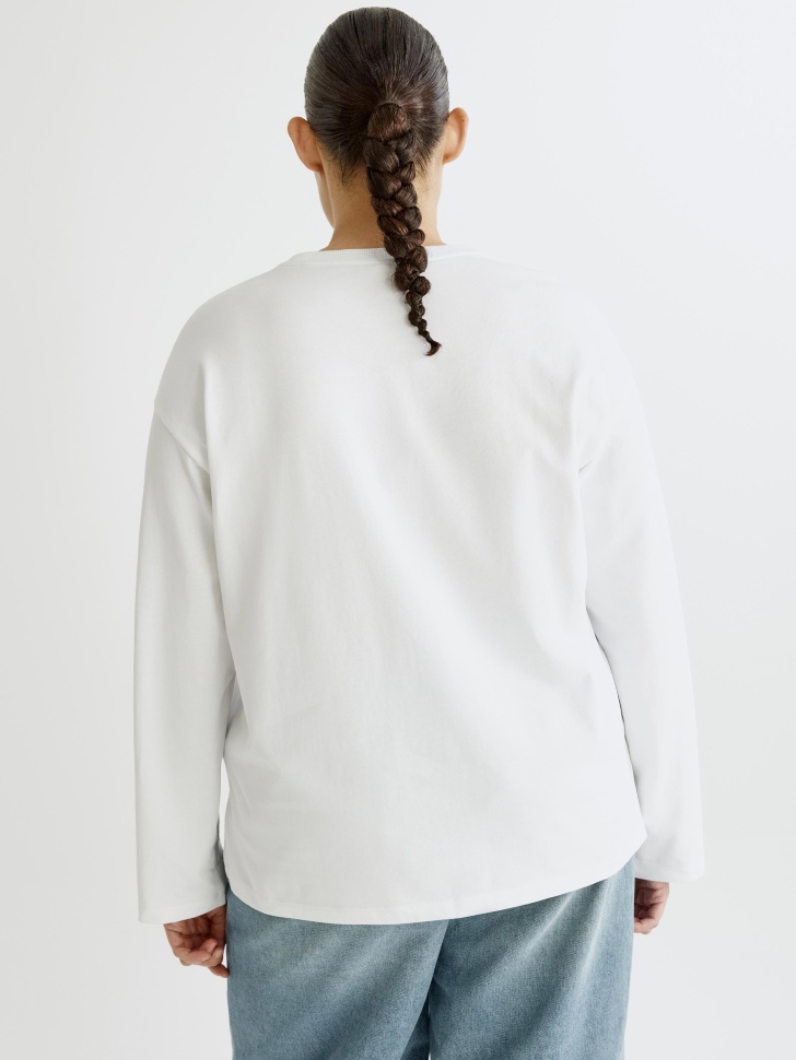 лонгслив anna oversize fit из хлопка спереди