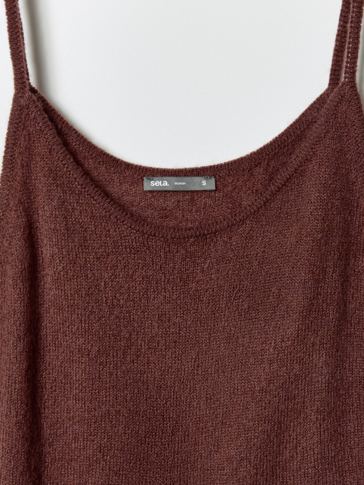 вязаный топ с содержанием шерсти из линейки  young от бренда sela вид слева