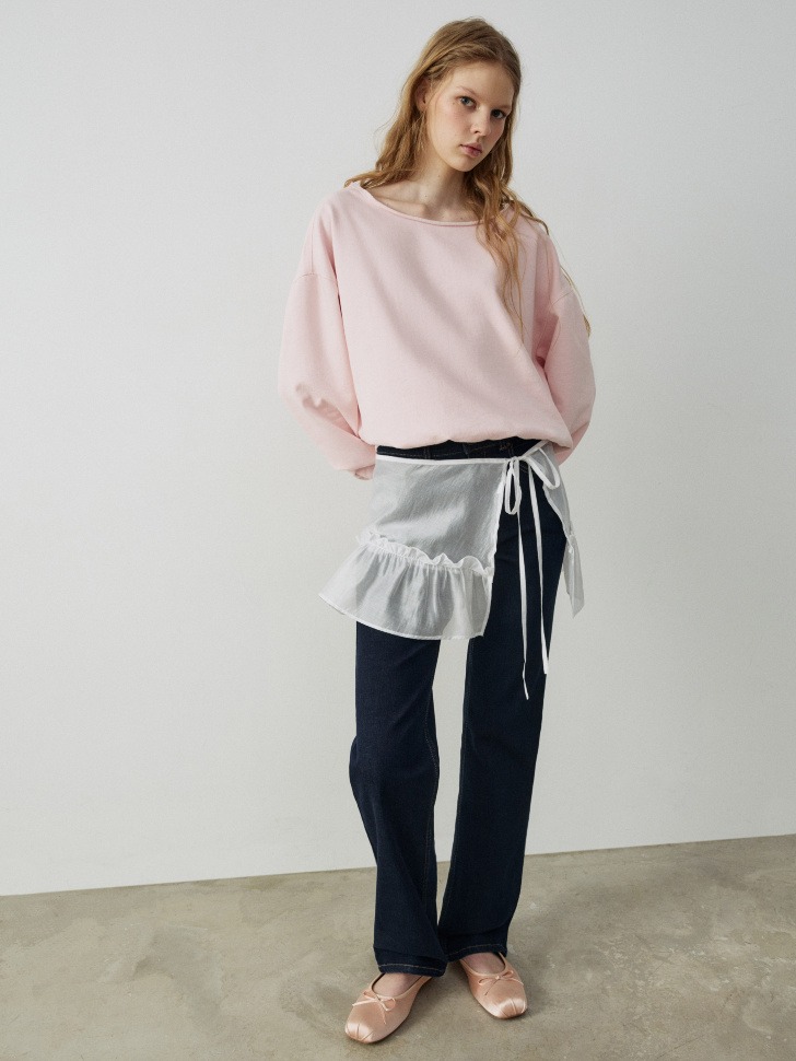 свитшот из футера из линейки  young от бренда sela вид слева