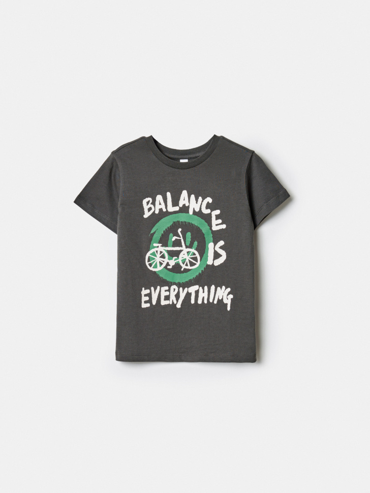 Футболка SELA оверсайз с принтом, серый, арт. 38798