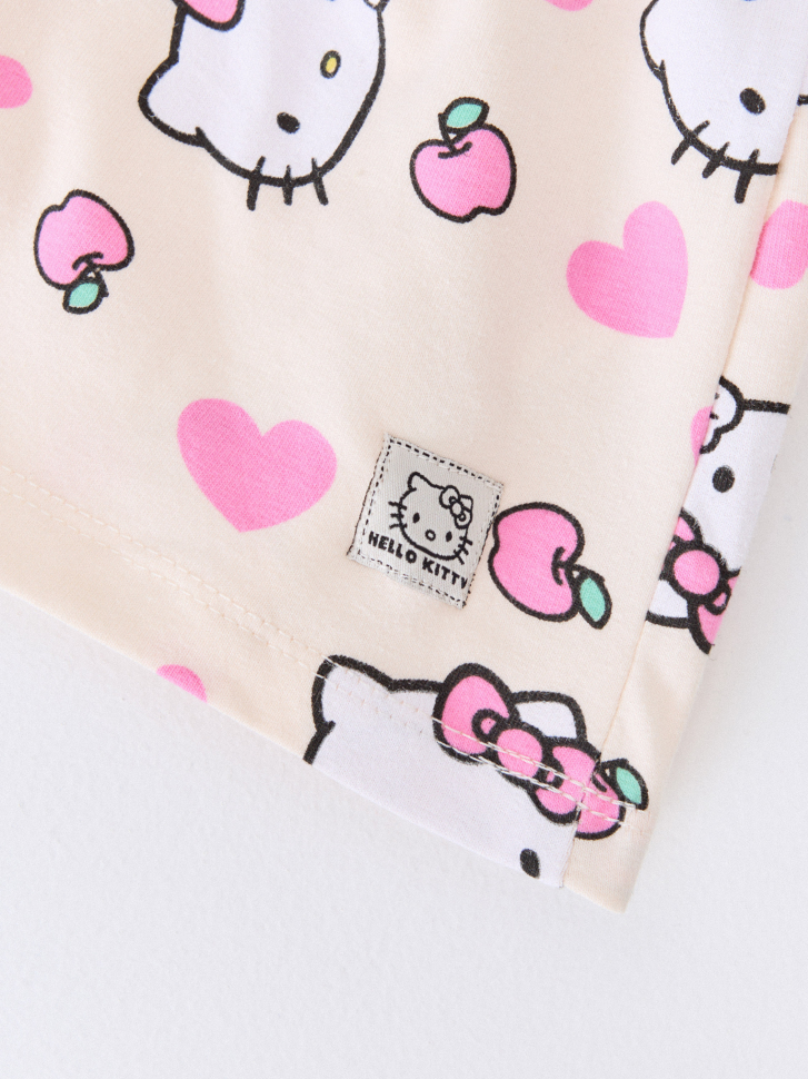 Трикотажное платье с принтом Hello Kitty для девочек. Фото №9