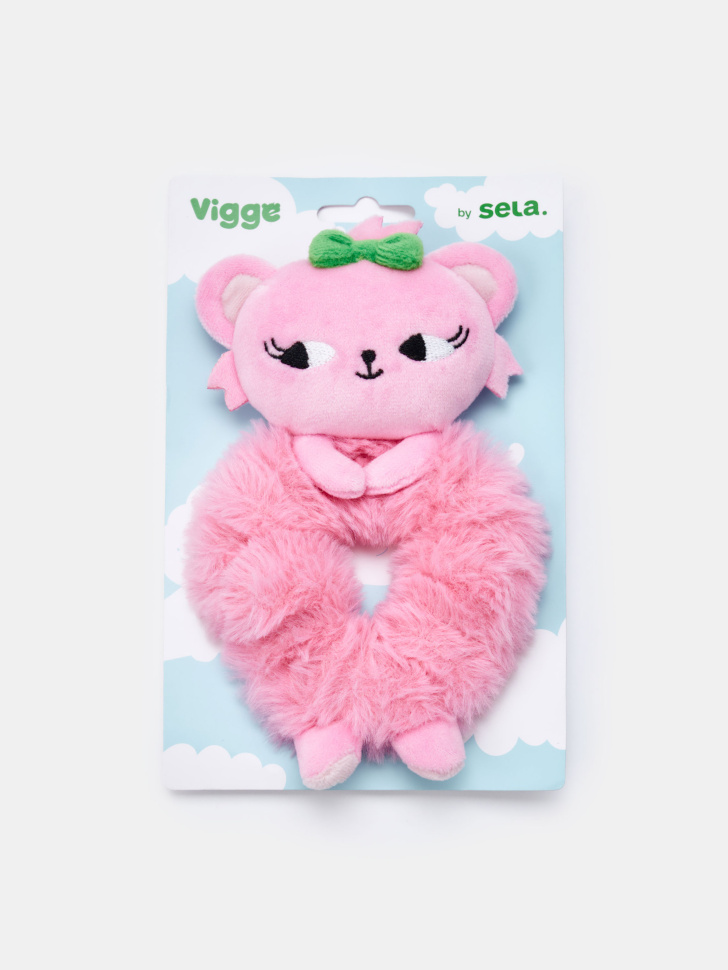 плюшевая резинка для волос с виви для девочек из россии вид сбоку