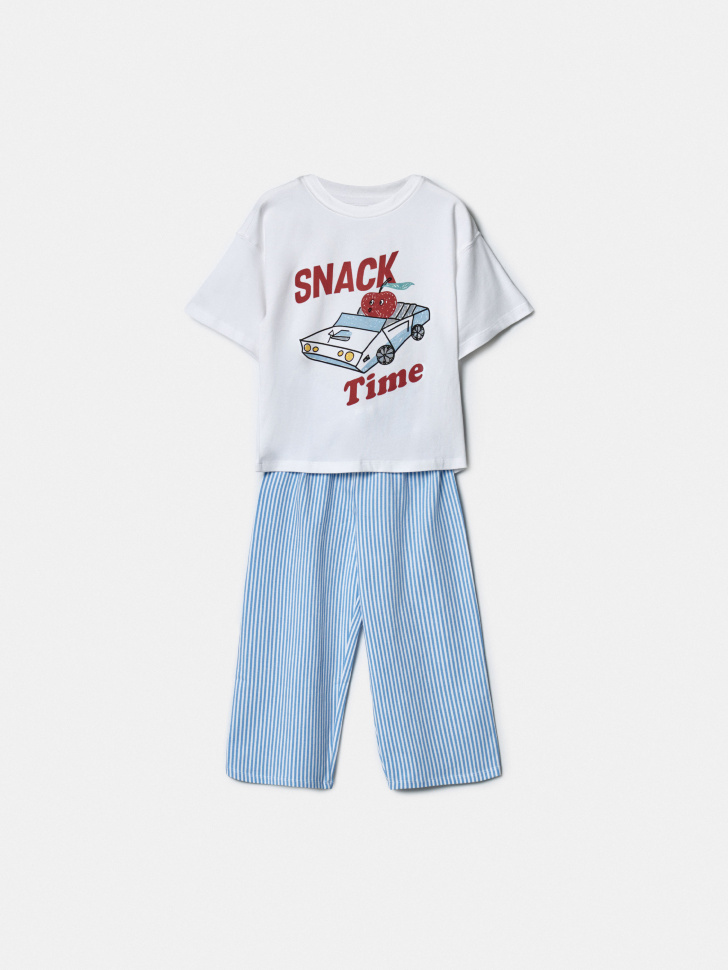 Пижама SELA для мальчиков с принтом, разноцветный, арт. 43947