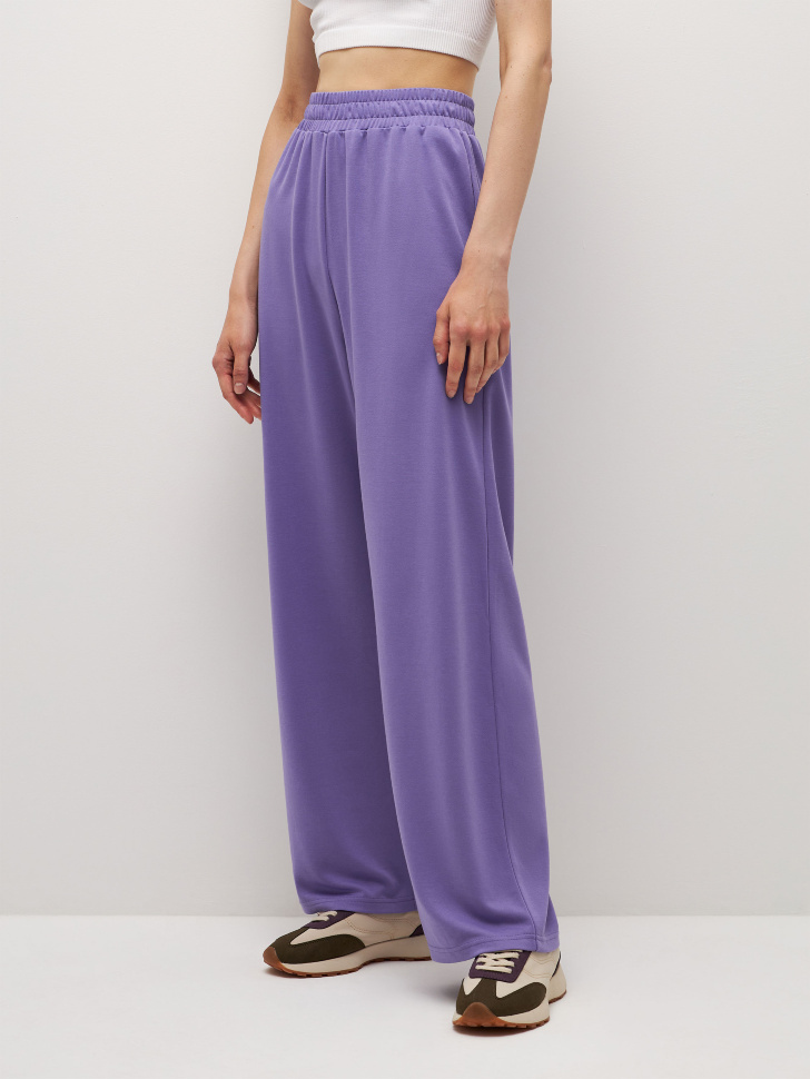 Широкие брюки из модала (фиолетовый, L) sela 4680129881832 - фото 4