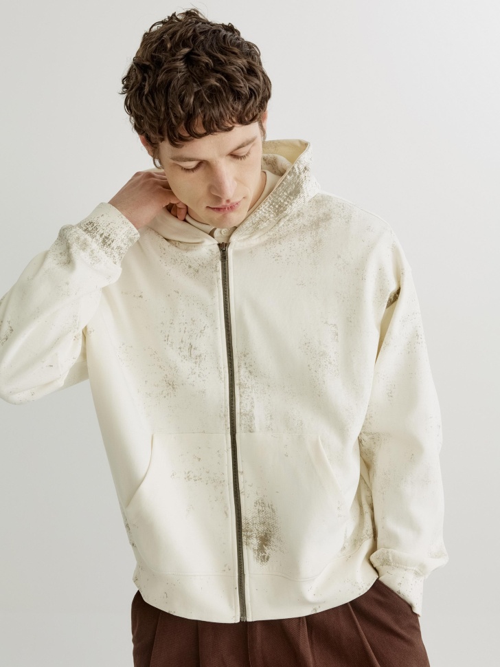 Худи SELA оверсайз с принтом, бежевый, арт. 43737