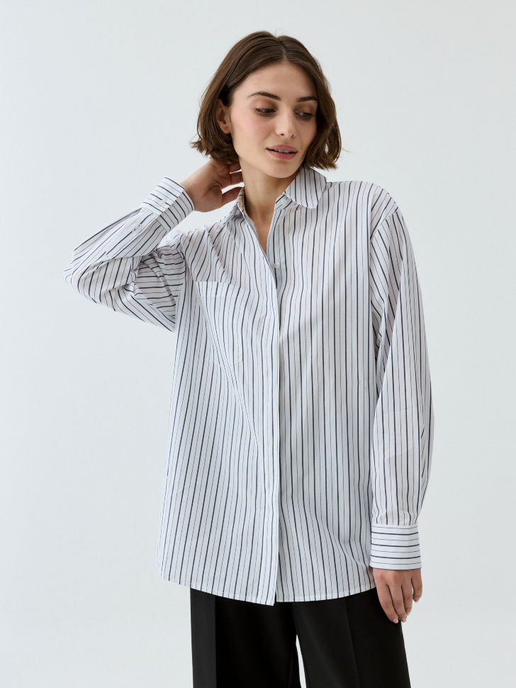 

Рубашка в полоску с двумя вариантами застегивания