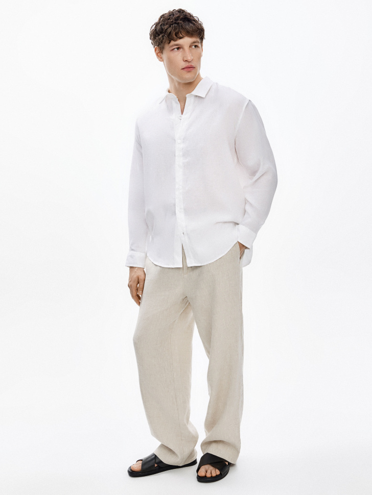 Брюки SELA из льна, бежевый, арт. 51496