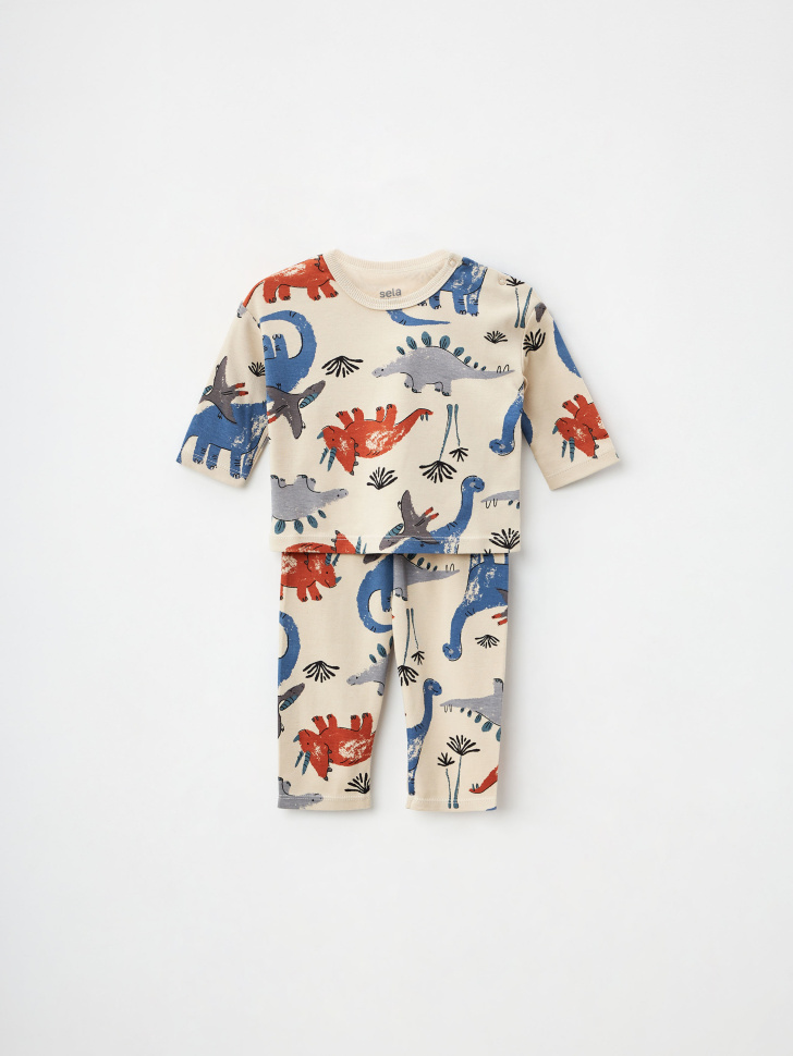 Трикотажная пижама с принтом для малышей (2 шт.) - фото 4