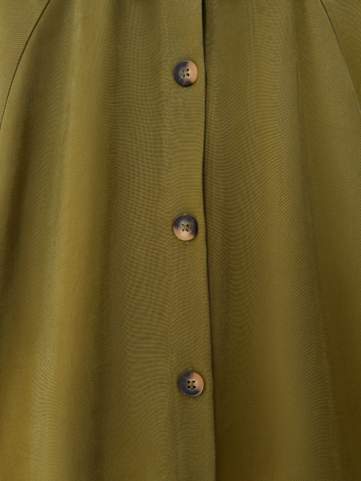 Вискозное платье с воротником для девочек (зеленый, 134/ 9-10 YEARS) от Sela