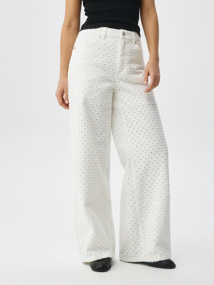 

Джинсы Wide Leg с перфорацией