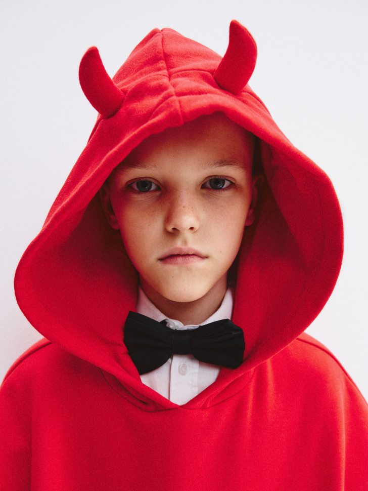 Новогоднее худи с рожками, красный, арт. 15812