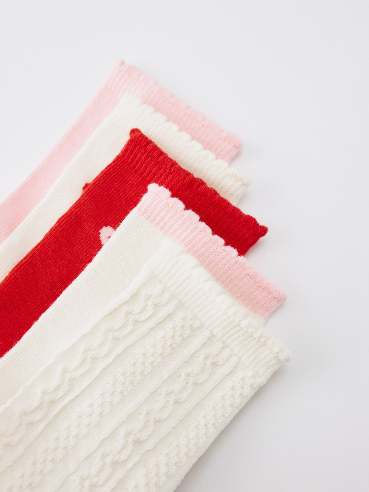 набор из 5 пар носков для девочек от бренда sela вид слева