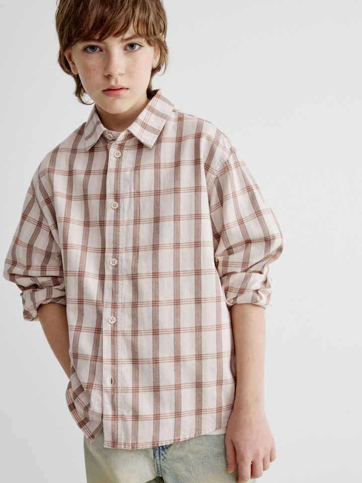 рубашка в клетку оверсайз для мальчиков 4610517096173 фотография