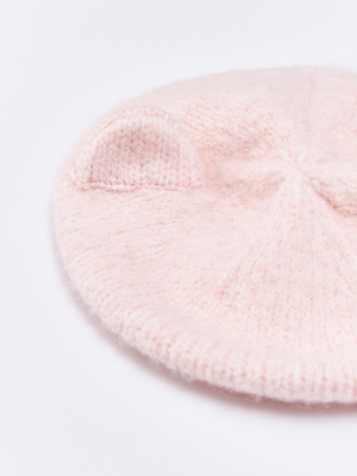 вязаный берет с ушками для девочек от бренда sela вид слева