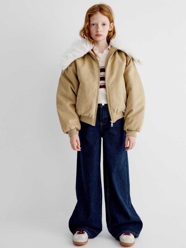 бомбер из искусственной замши для девочек по цене 4799 руб вид справа