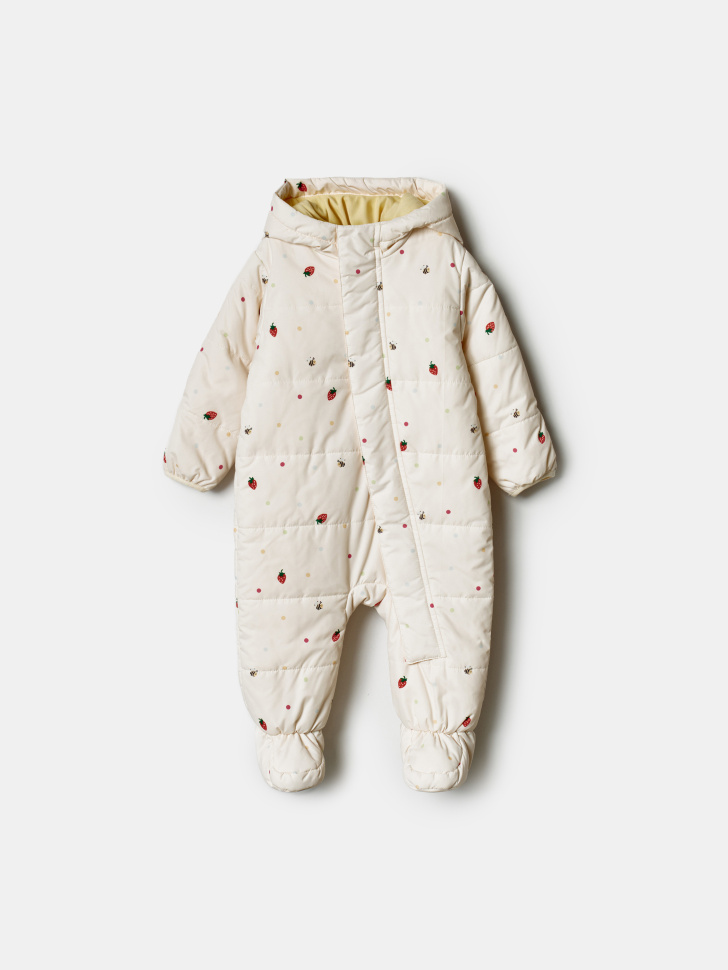 SELA Демисезонный комбинезон с принтом для малышей, бежевый, арт. 41682