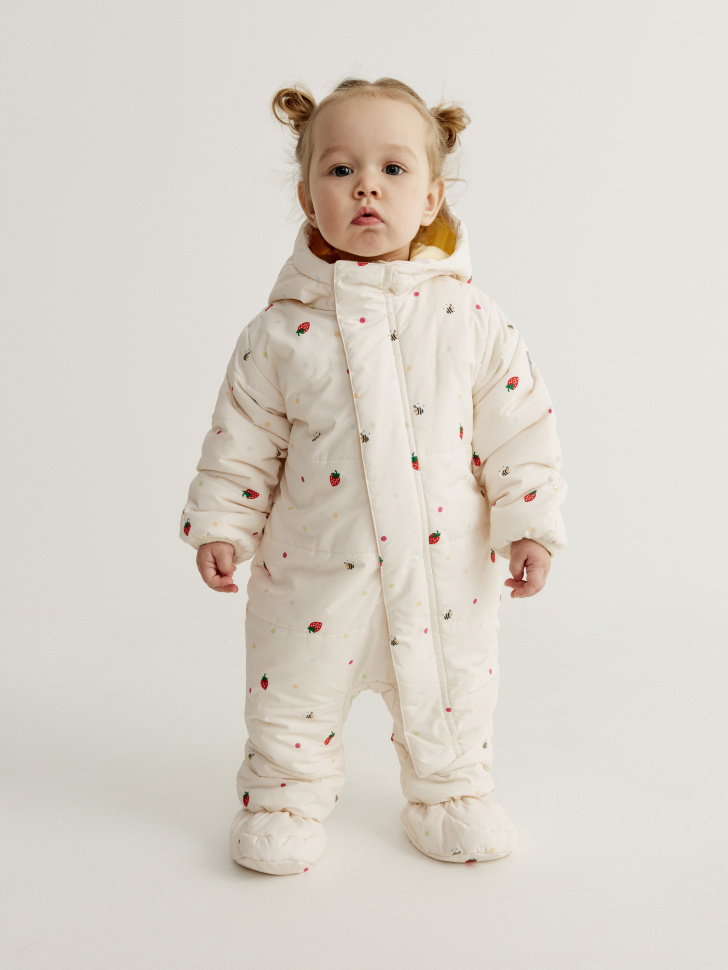 

Демисезонный стеганый комбинезон с принтом для малышей, SL6803001702