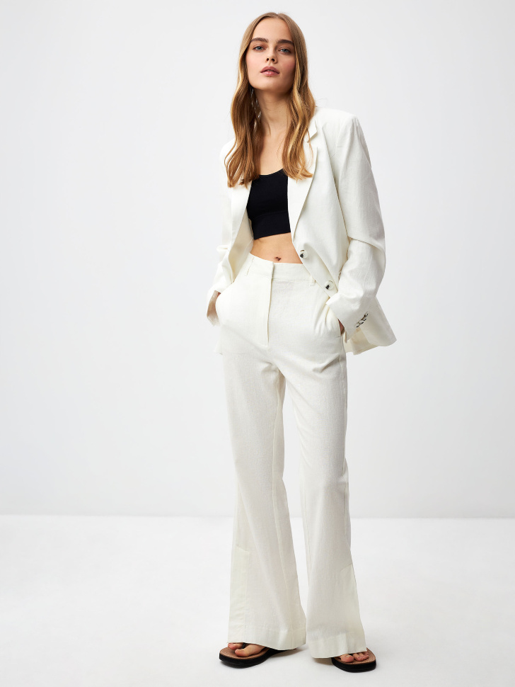 

Брюки клеш из смесового льна