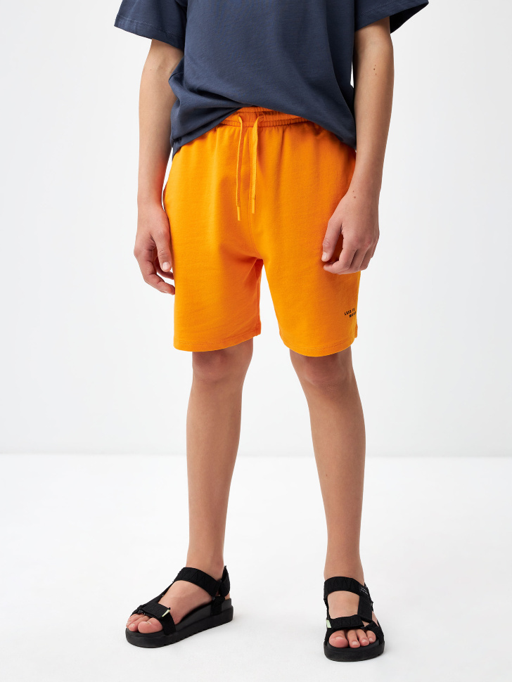 Трикотажные шорты с принтом для мальчиков (оранжевый, 128) sela 4680168589201 - фото 2