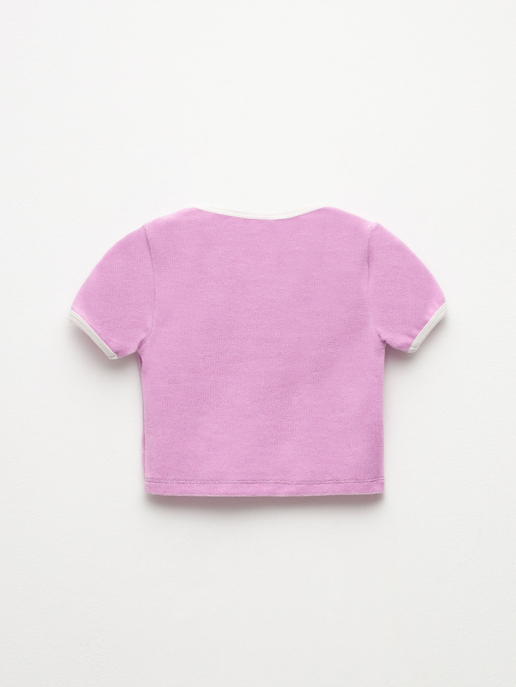 Махровая футболка для девочек (розовый, 92) sela 4680129719753 - фото 3
