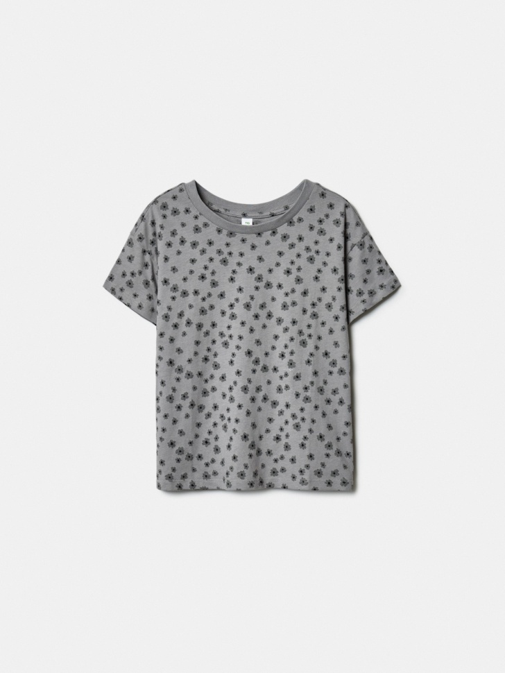 Футболка SELA с принтом для девочек, серый, арт. 42043