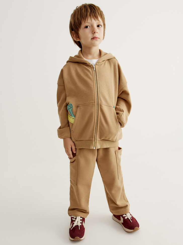 Трикотажные брюки SELA для мальчиков, бежевый, арт. 45445