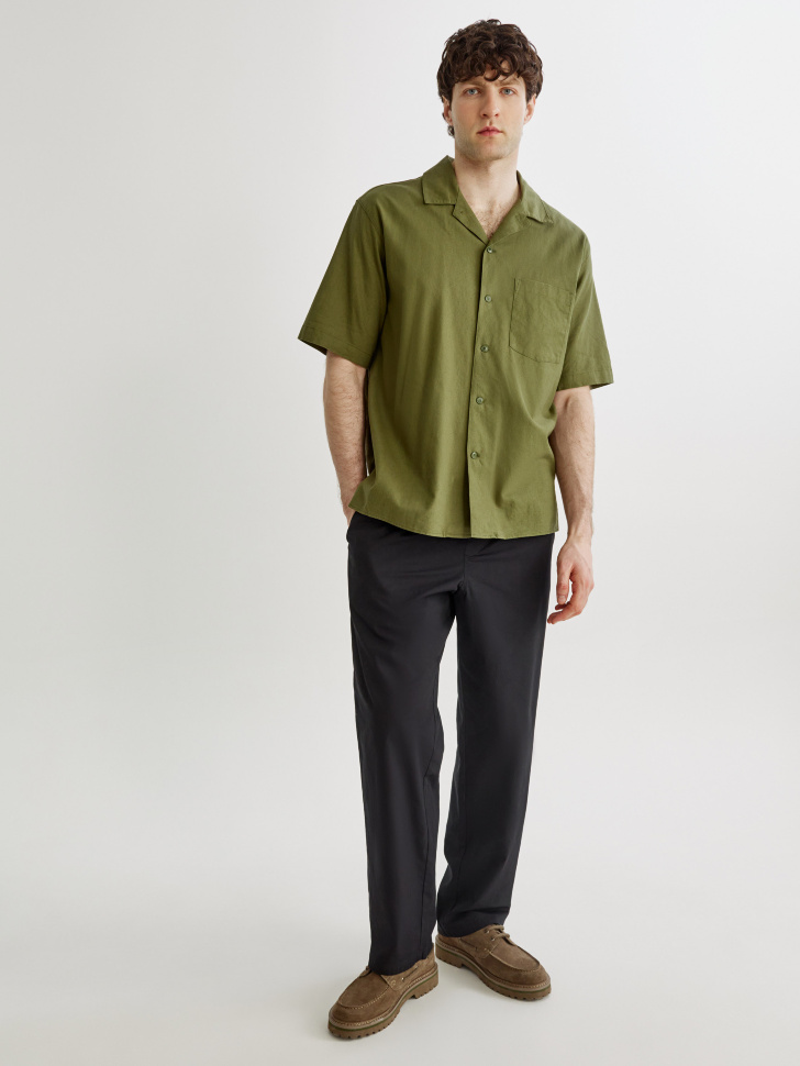 Брюки Sela из хлопка на резинке, черный, арт. 49556