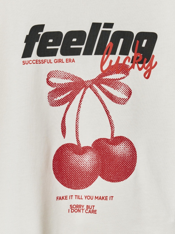 футболка оверсайз с принтом для девочек из россии вид сбоку