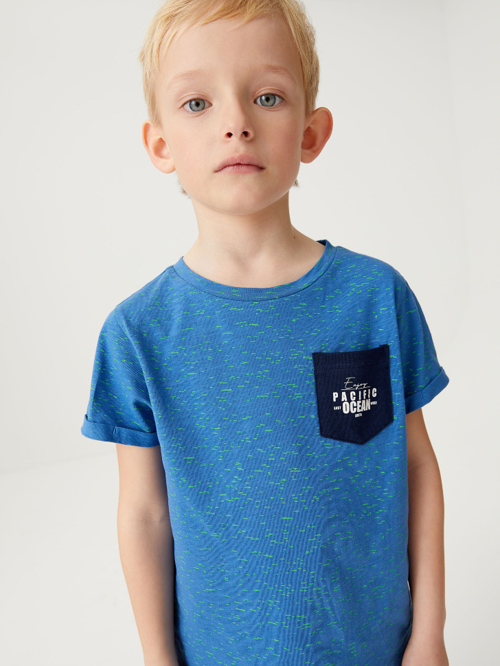 

Футболка с нагрудным карманом для мальчиков, Синий