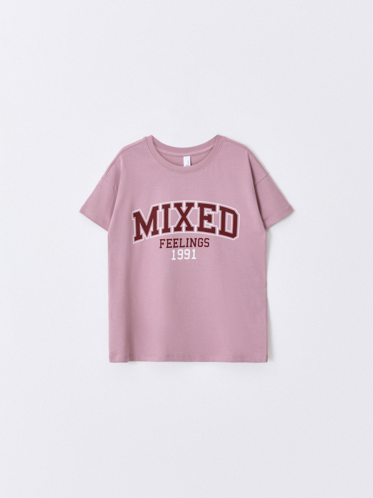 

Футболка оверсайз с принтом для девочек