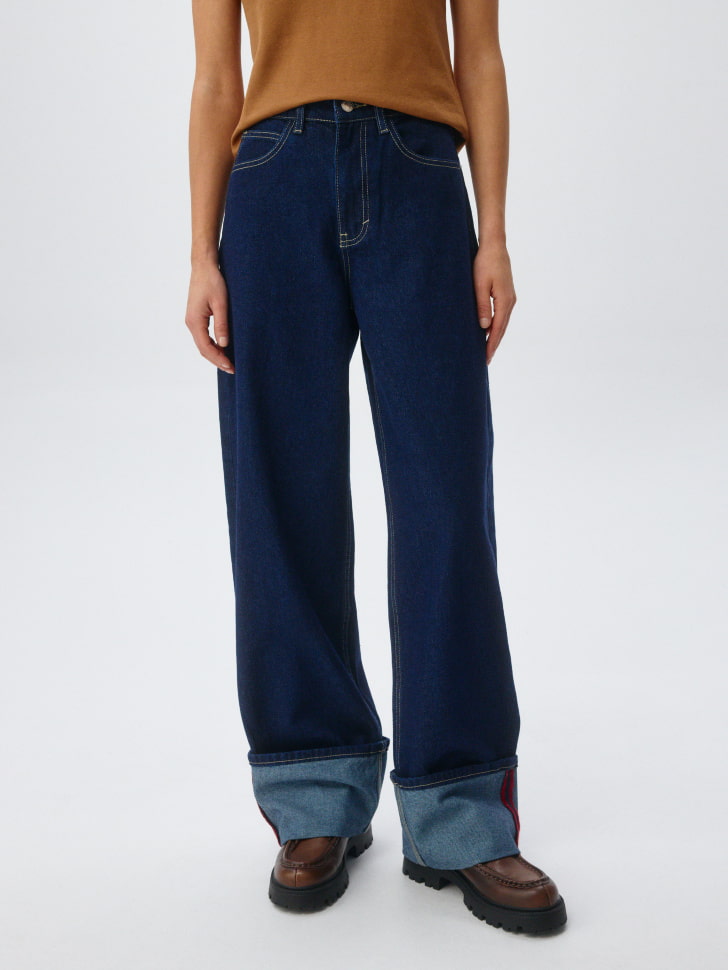 джинсы loose straight с подворотом 4610517080035 по акции