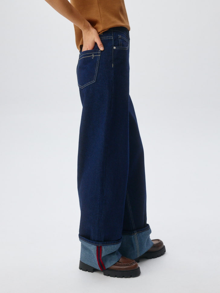 джинсы loose straight с подворотом 4610517080035 в интернет магазине