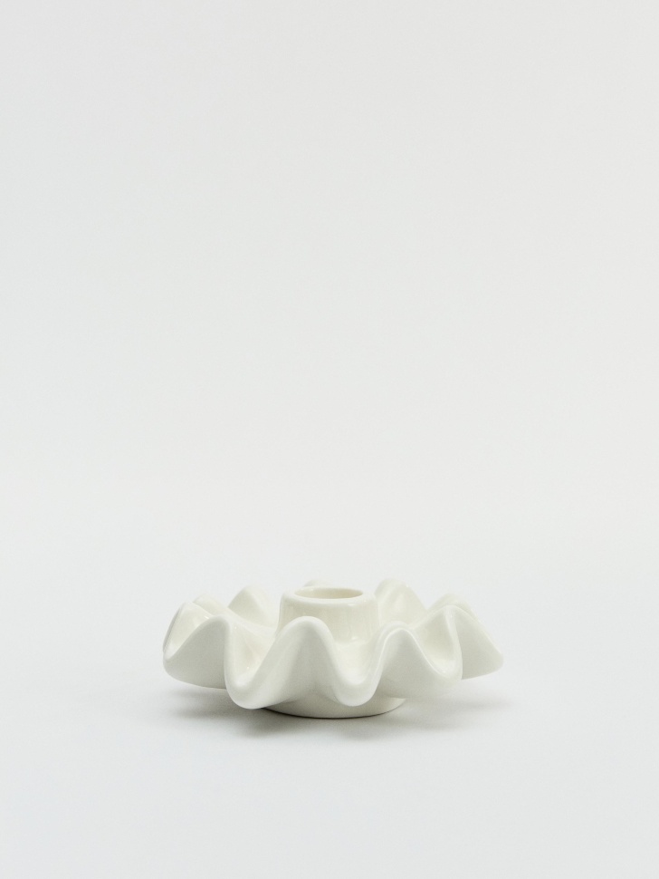 Подсвечник из фарфора, белый, арт. 001