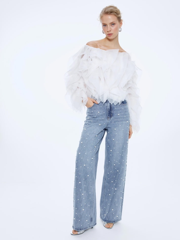 объемный топ с воланами из органзы 4680798747583 по акции