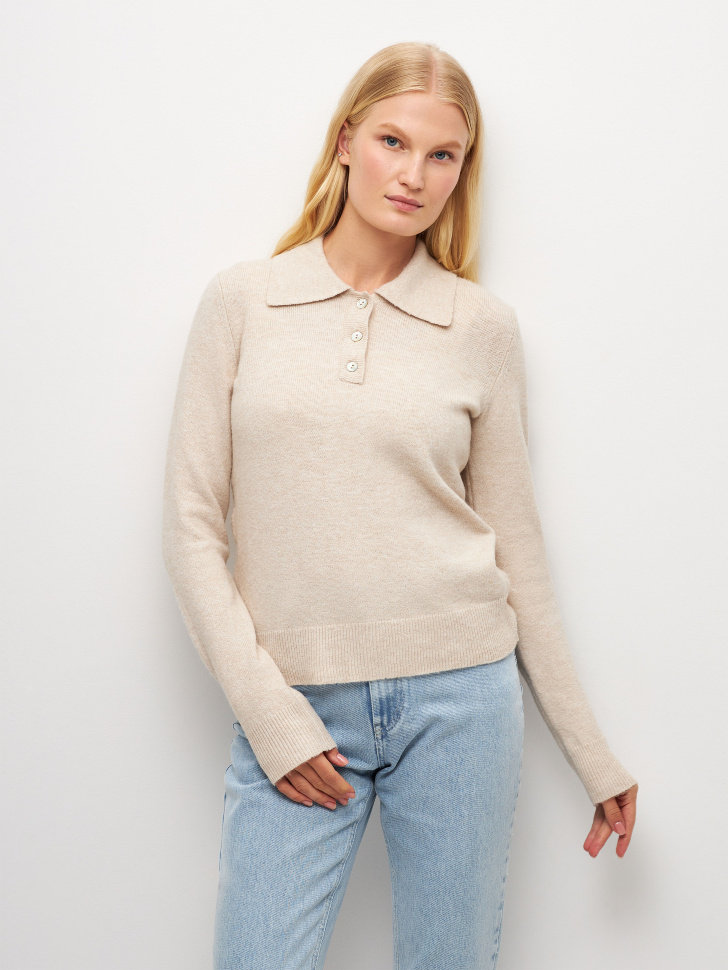 

Вязаное поло, Белый