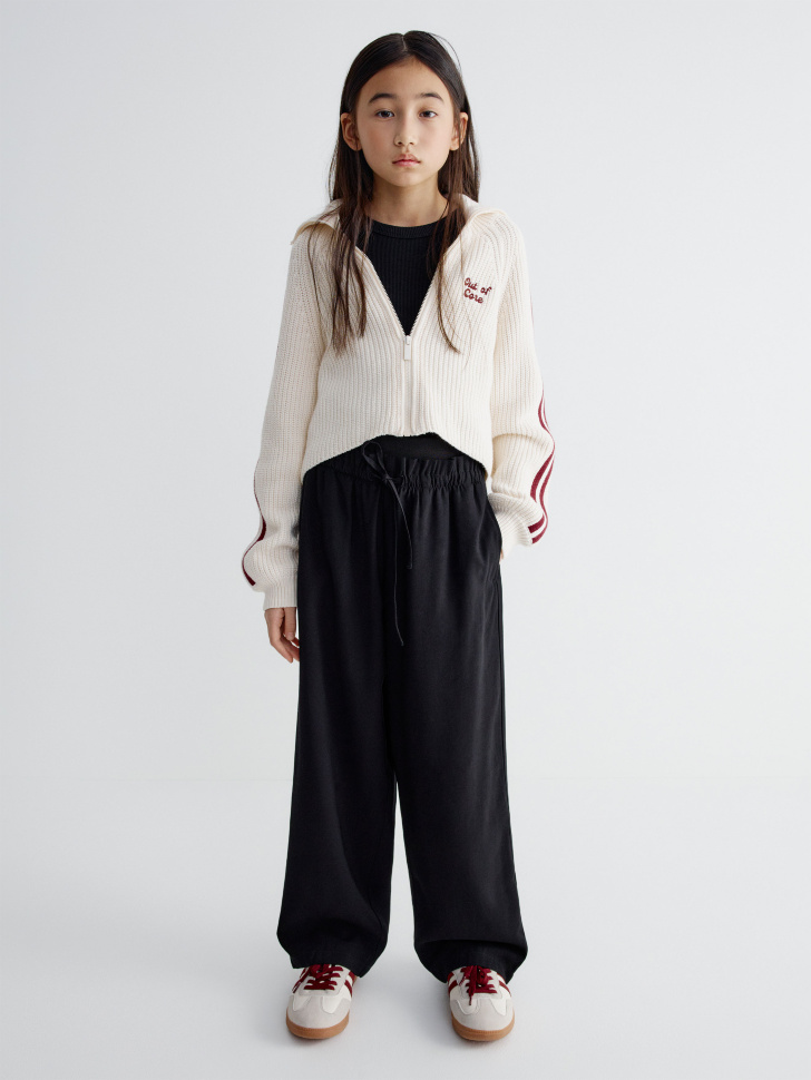 

Широкие брюки с двойным поясом для девочек, SL6801051507