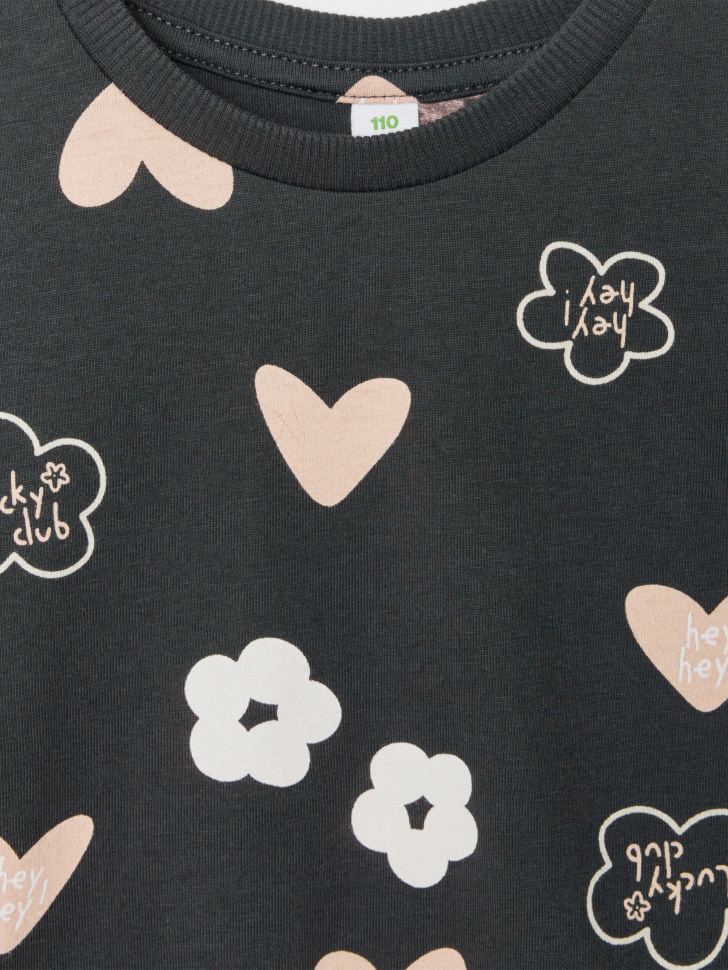 лонгслив с принтом для девочек 4610517162342 в интернет магазине