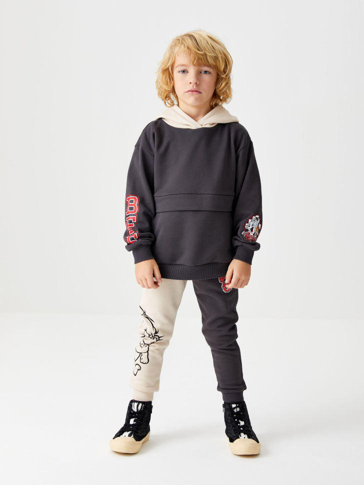 

Худи с принтом Tom & Jerry для мальчиков, Серый