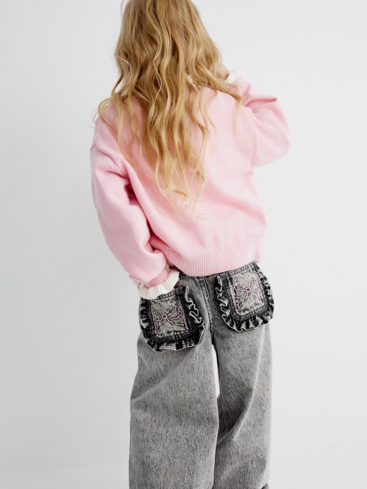 джинсы wide leg для девочек 4610517104175 по акции