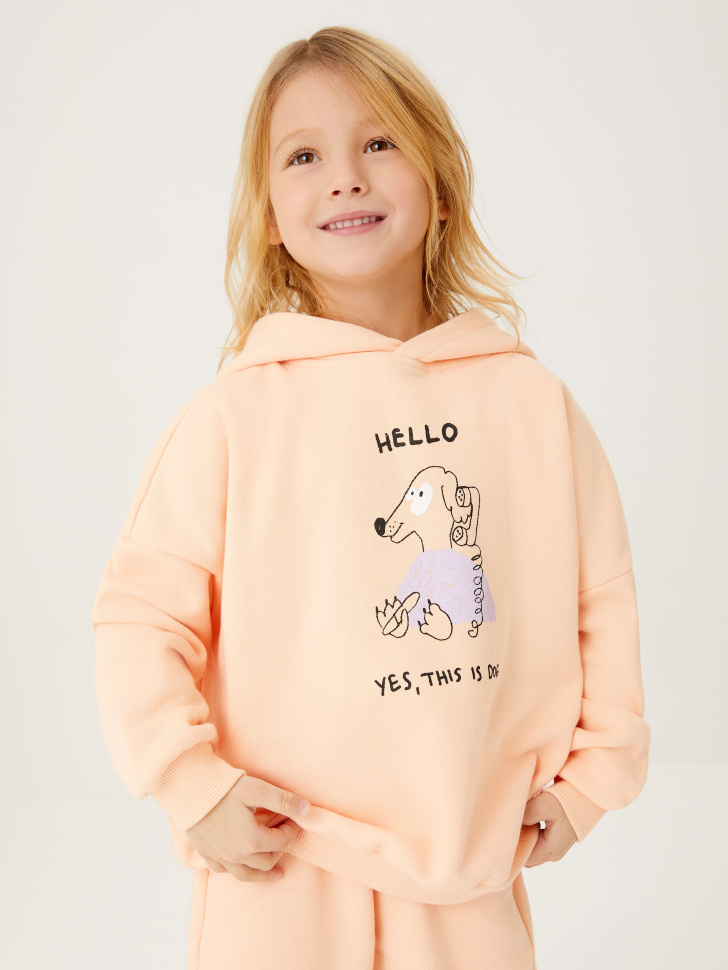 

Худи с принтом для девочек, Оранжевый