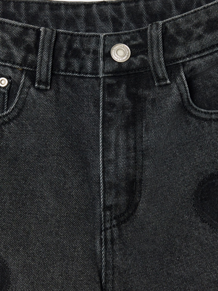 широкие джинсы с аппликацией для девочек по цене 2999 руб вид справа