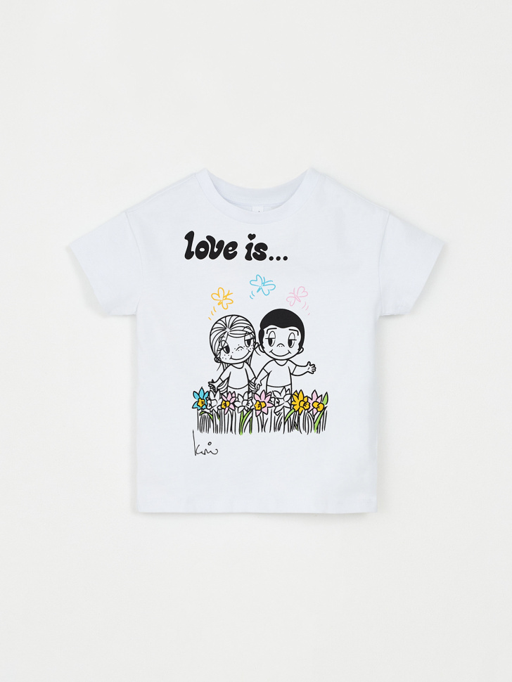 

Футболка с принтом Love is для девочек