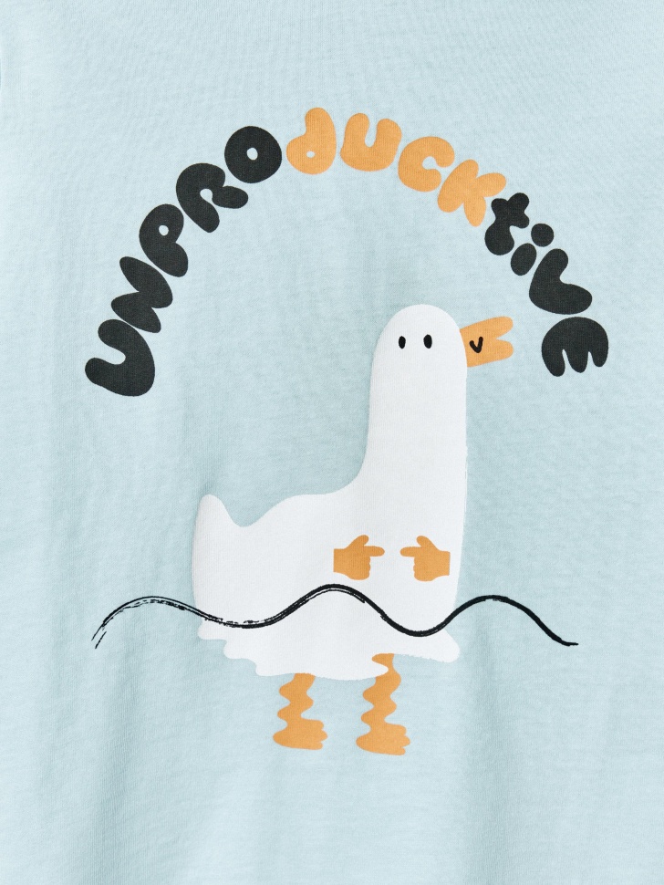 футболка оверсайз с принтом для мальчиков по цене 599 руб вид справа